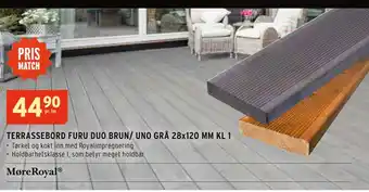 Montér TERRASSEBORD FURU DUO BRUN/ UNO GRÅ 28x120 MM KL 1 tilbud