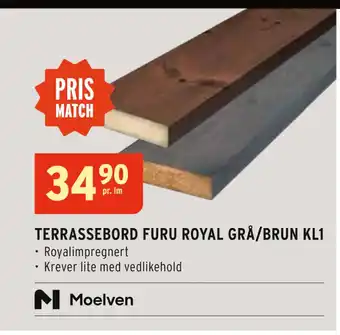 Montér TERRASSEBORD FURU ROYAL GRÅ/BRUN KL1 tilbud