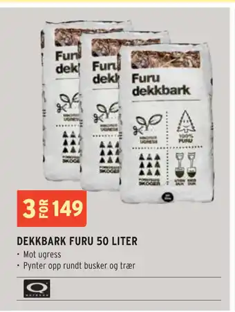 Montér DEKKBARK FURU 50 LITER tilbud