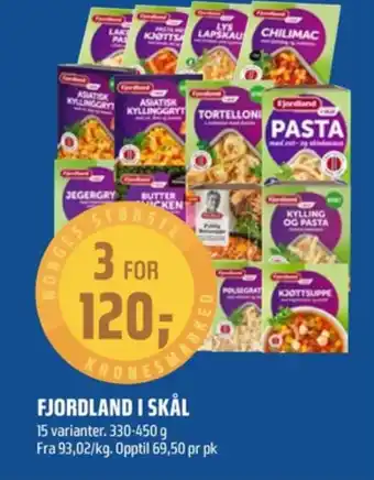 Coop Obs Fjordland pasta med ost- & skinkesaus tilbud