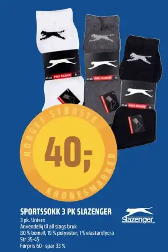 Coop Obs Slazenger sokker tilbud