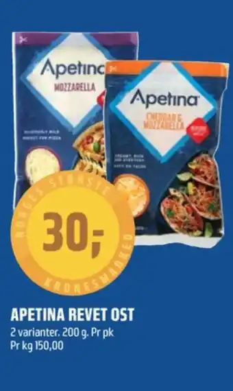 Coop Obs Apetina revet ost cheddar mozzarella tilbud