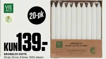 Europris Vie eco kronelys tilbud