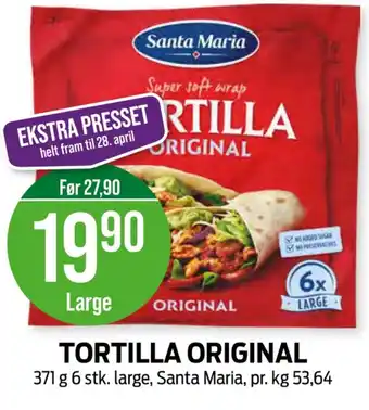 Kiwi Santa maria tortilla original 6 stk. large tilbud