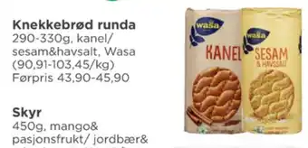 Meny Wasa sesam & havsalt knekkebrød tilbud