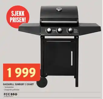 Montér GASSGRILL SUNBURY 3 SVART tilbud