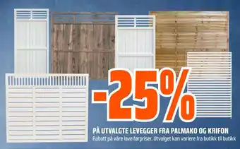 Obs Bygg PÅ UTVALGTE LEVEGGER FRA PALMAKO OG KRIFON tilbud