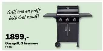 Biltema Gassgrill, 3 brennere tilbud