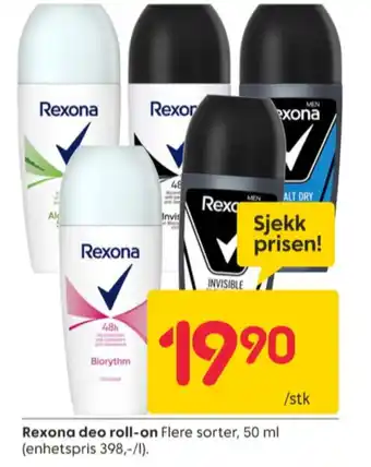 Rusta Rexona roll-on tilbud