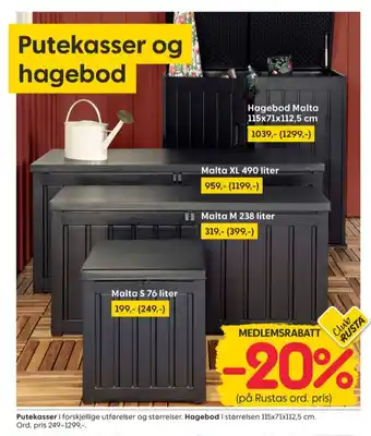 Rusta Ukjent putekasse tilbud