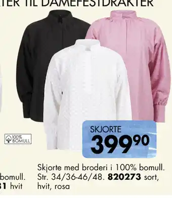 Sparkjøp Skjorte med broderi i 100% bomull tilbud