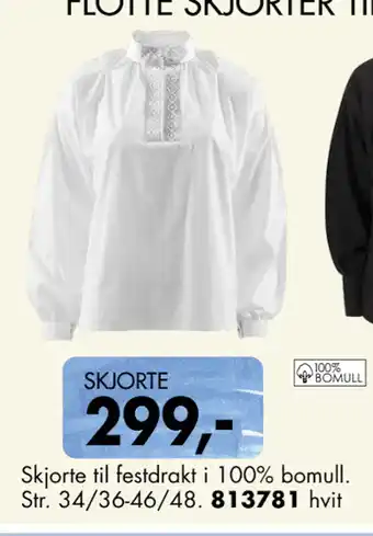 Sparkjøp Skjorte til festdrakt i 100% bomull tilbud