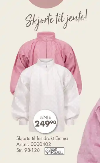 Sparkjøp Skjorte til festdrakt Emma tilbud