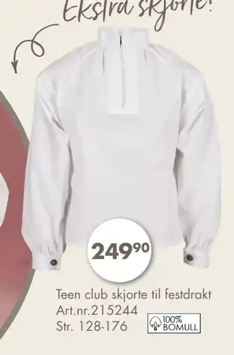 Sparkjøp Teen club skjorte til festdrakt tilbud