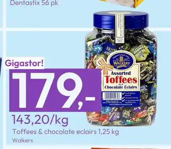 Gigaboks Toffees & chocolate eclairs 1,25 kg tilbud