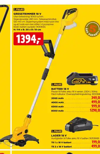 jem & fix GRESSTRIMMER 18 V tilbud
