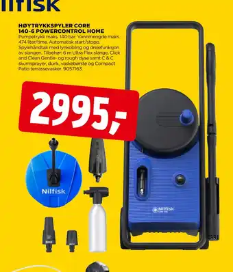 jem & fix HØYTRYKKSPYLER CORE 140-6 POWERCONTROL HOME tilbud