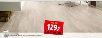 jem & fix LAMINATGULV HVIT EIK tilbud