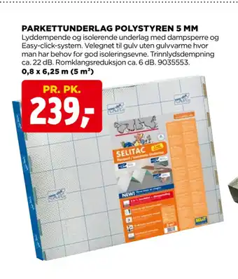 jem & fix PARKETTUNDERLAG POLYSTYREN 5 MM tilbud