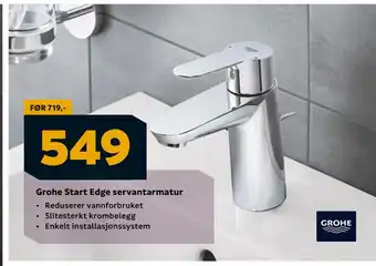 Megaflis Grohe Start Edge servantarmatur tilbud