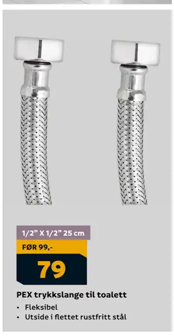 Megaflis PEX trykkslange til toalett tilbud