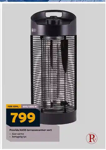 Megaflis Provida HA55 terrassevarmer sort tilbud
