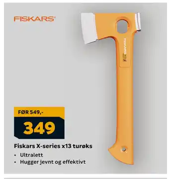 Megaflis Fiskars X-series x13 turøks tilbud