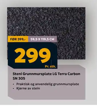 Megaflis Steni Grunnmursplate LG Terra Carbon SN 305 tilbud