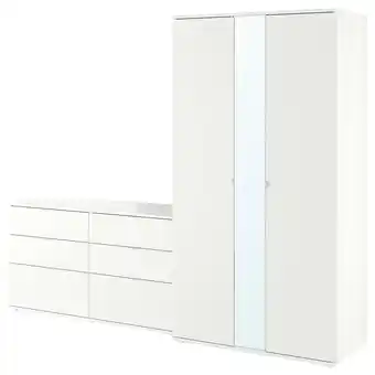 IKEA Vihals Garderobekombinasjon, hvit, 245x57x200 cm tilbud