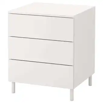 IKEA Platsa Kommode med 3 skuffer, hvit/fonnes hvit, 60x57x73 cm tilbud