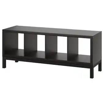 IKEA Kallax Hylle med understell, brunsvart/svart, 147x59 cm tilbud