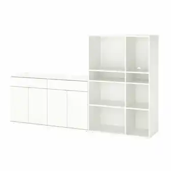 IKEA Vihals Oppbevaringskombinasjon, hvit, 235x37x140 cm tilbud