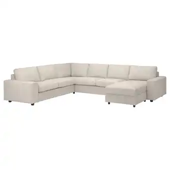 IKEA Vimle Hjørnesofa, 5-seters med sjeselong, med brede armlener/gunnared beige tilbud