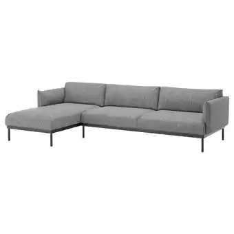 IKEA Äpplaryd 4-seters sofa med sjeselong, Lejde grå/svart tilbud