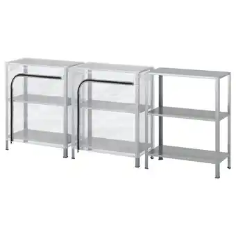 IKEA Hyllis Hyller med trekk, transparent, 180x27x74 cm tilbud