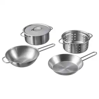 Duktig Små gryter og panner, 5 deler, rustfritt stålfarge