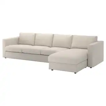 IKEA Vimle 4-seters sofa med sjeselong, Gunnared beige tilbud