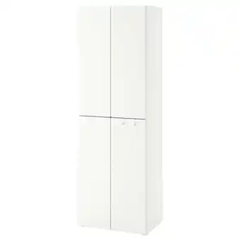 IKEA SmÅstad / platsa Garderobeskap, hvit hvit/med 2 garderobestenger, 60x42x181 cm tilbud