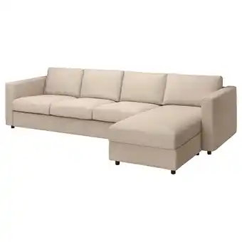 IKEA Vimle 4-seters sofa med sjeselong, Hallarp beige tilbud