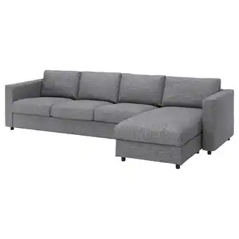 IKEA Vimle 4-seters sofa, med sjeselong/lejde grå/svart tilbud