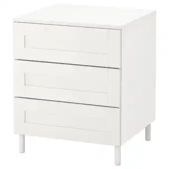 IKEA Platsa Kommode med 3 skuffer, hvit/sannidal hvit, 60x57x73 cm tilbud