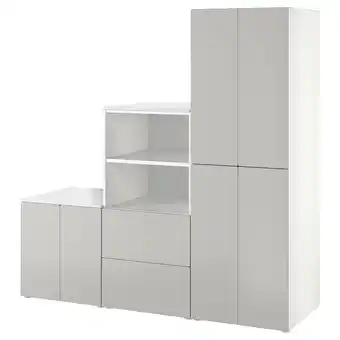 IKEA SmÅstad / platsa Oppbevaringskombinasjon, hvit/grå, 180x57x181 cm tilbud