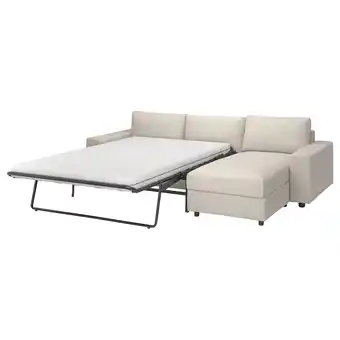 IKEA Vimle 3-seters sovesofa med sjeselong, med brede armlener/gunnared beige tilbud