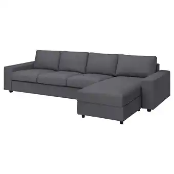IKEA Vimle 4-seters sofa med sjeselong, med brede armlener/gunnared mellomgrå tilbud