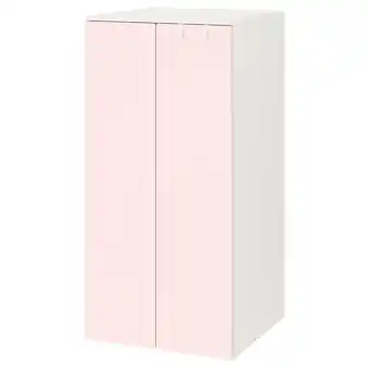 IKEA SmÅstad / platsa Garderobeskap, hvit/blekrosa, 60x57x123 cm tilbud