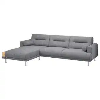 IKEA LÅngaryd 3-seters sofa med sjeselong venstre, Lejde grå/svart/metall tilbud