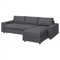 IKEA Vimle 3-seters sovesofa med sjeselong, med brede armlener Gunnared/mellomgrå tilbud