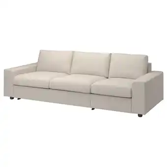 IKEA Vimle 3-seters sovesofa, med brede armlener/gunnared beige tilbud