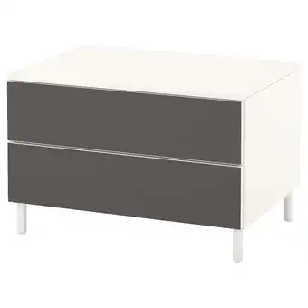 IKEA Platsa Kommode med 2 skuffer, hvit/skatval mørk grå, 80x57x53 cm tilbud