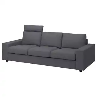 IKEA Vimle 3-seters sofa, med nakkestøtte med brede armlener/gunnared mellomgrå tilbud
